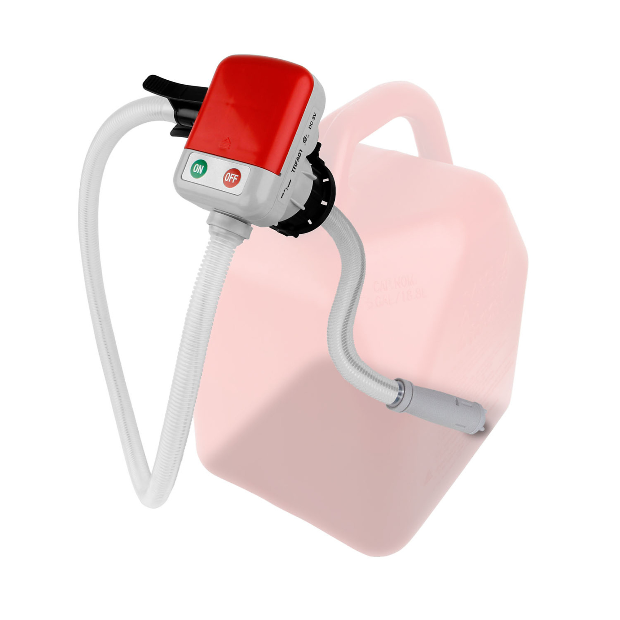 TeraPump, Gas Can Transfer Pump, Flow 2.4 GPM, Hose Length 3.25 ft, Battery Size AA, Model# TRFA01